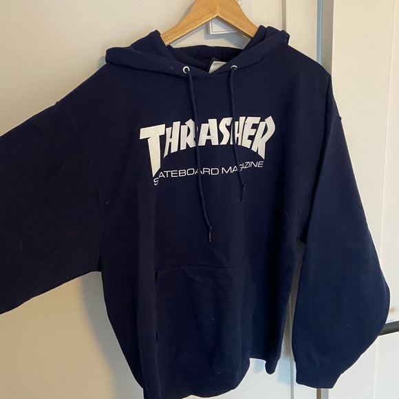 Navy bleu Trasher hoodie - Picture 1 of 3